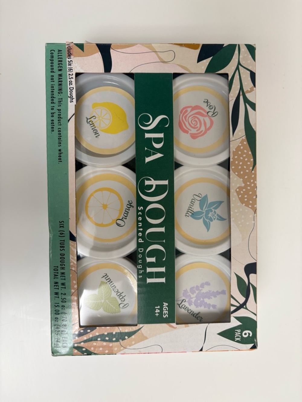 Scented Bath Dough Set (White, Yellow, Green, Pink, Purple) - 6 Pack